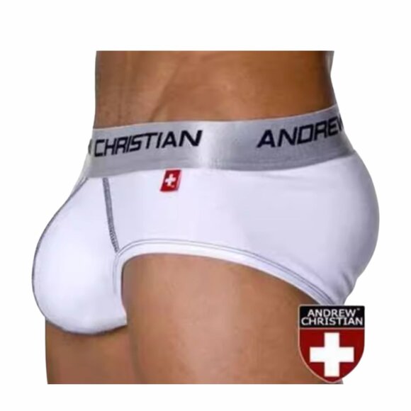 Andrew Christian Vintage Briefs Large White NEW - Picture 3 of 3